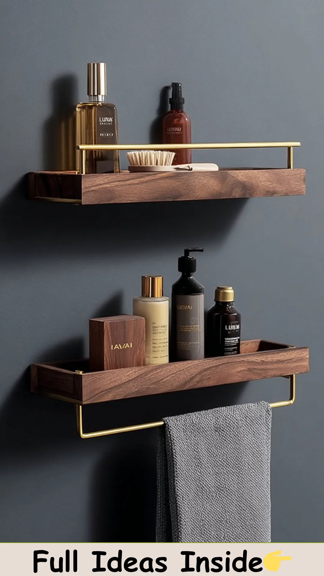Bathroom Wall Shelf, Wooden Towel Rack, Towel Rack With Shelves, Bathroom Decor, Bathroom Storage Rack, Bathroom Storage Rack - Etsy UK