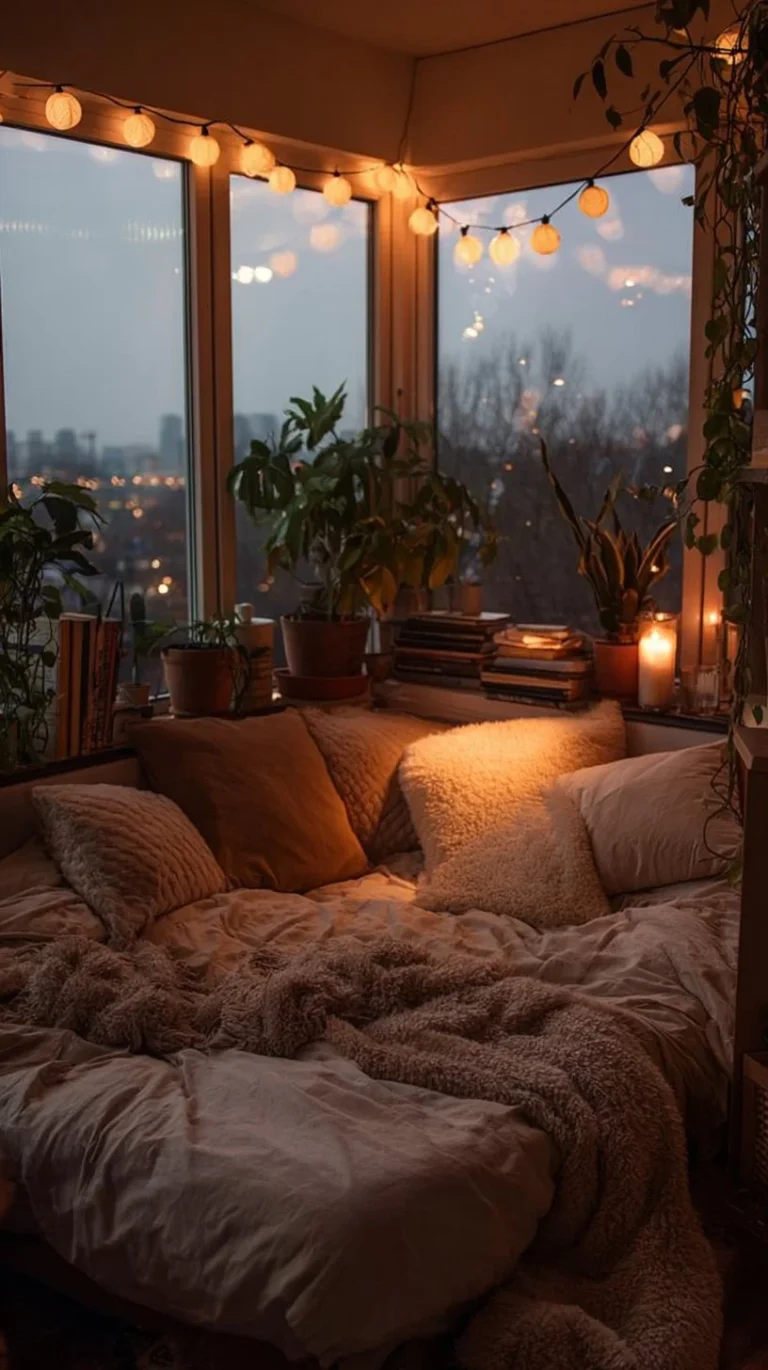 Cozy bedroom retreat design featuring warm colors and inviting decor.