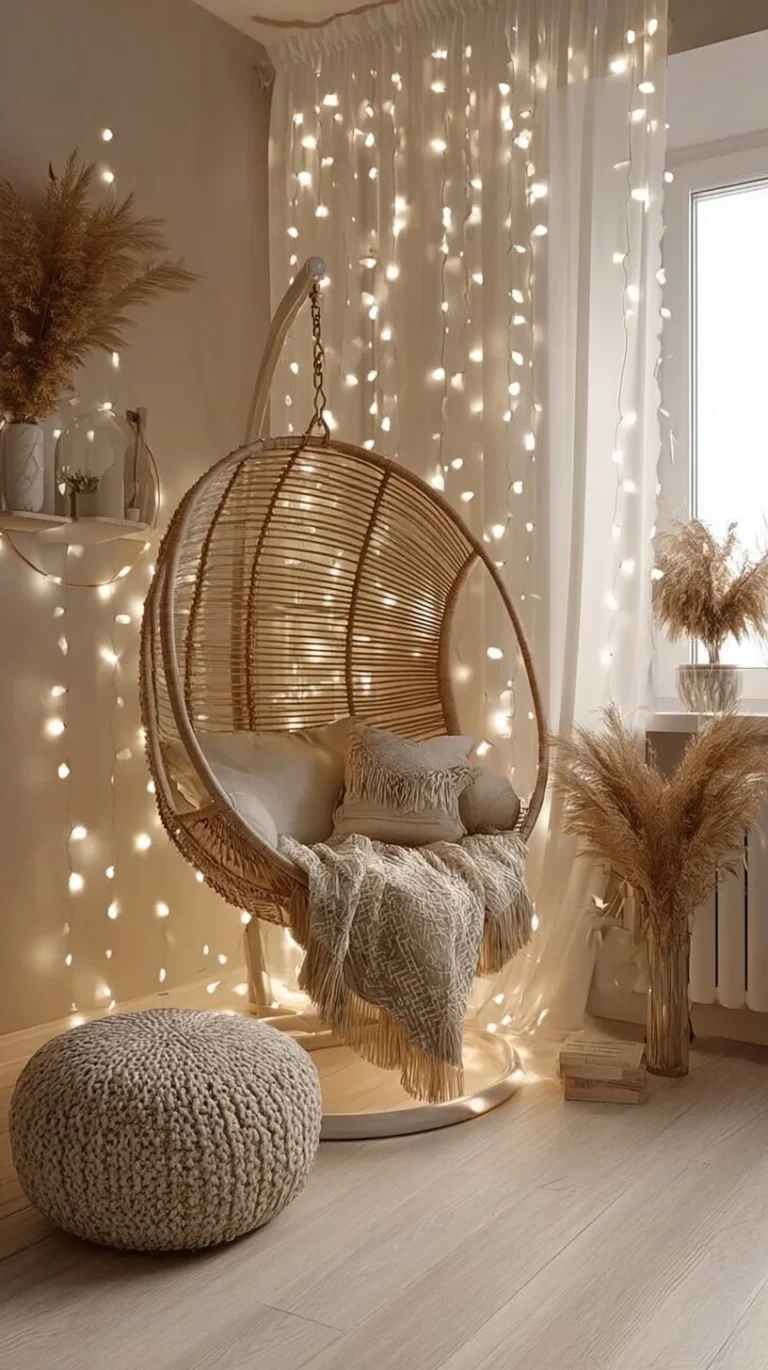 Cozy boho bedroom decor featuring soft textures and earthy tones