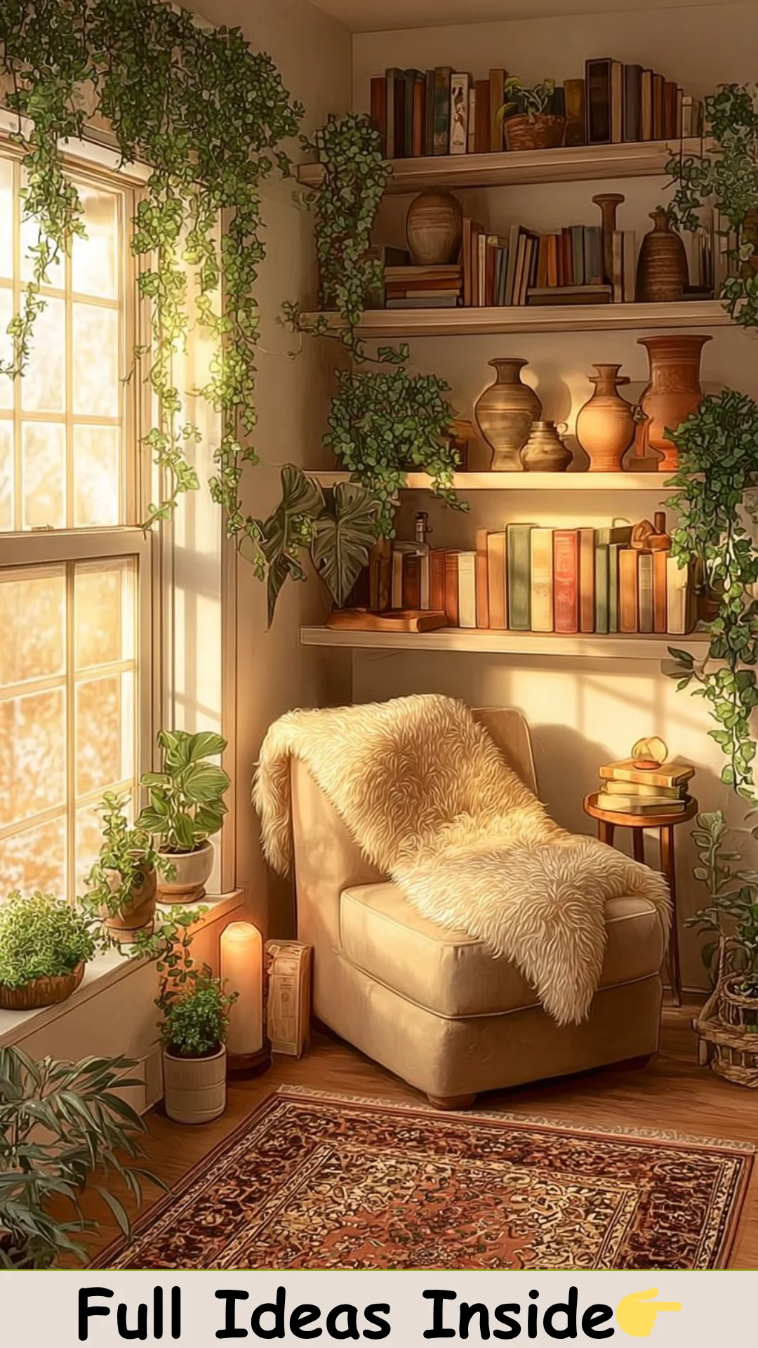 Dreamy Boho Corner Library: DIY Floating Shelves & Reading Nook Ideas