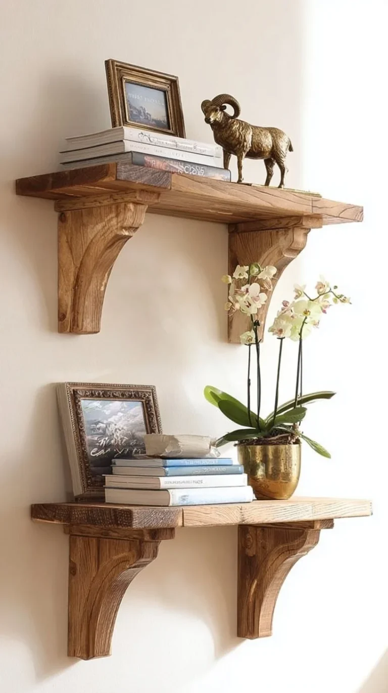 DIY wood shelf bracket corbels for stylish home decor
