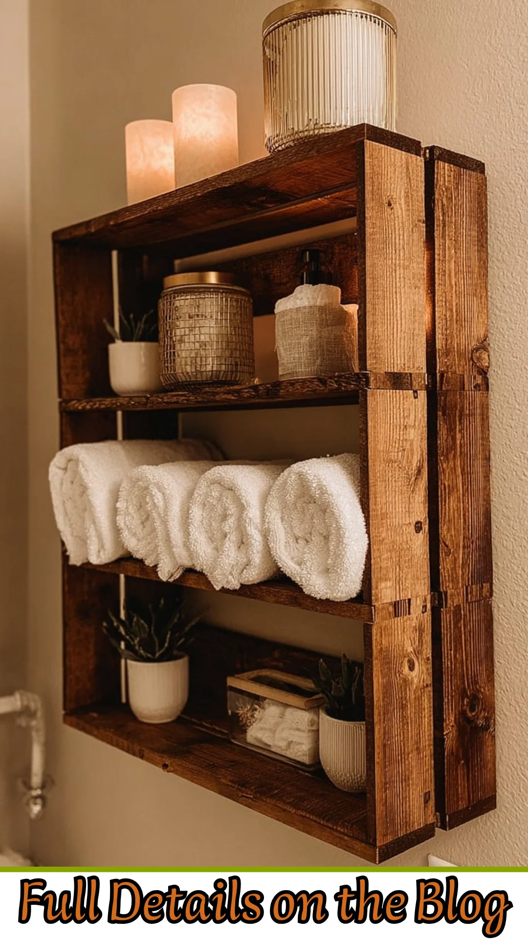 Handmade Farmhouse Bathroom Shelf: Rustic Over-the-Toilet Storage - Etsy