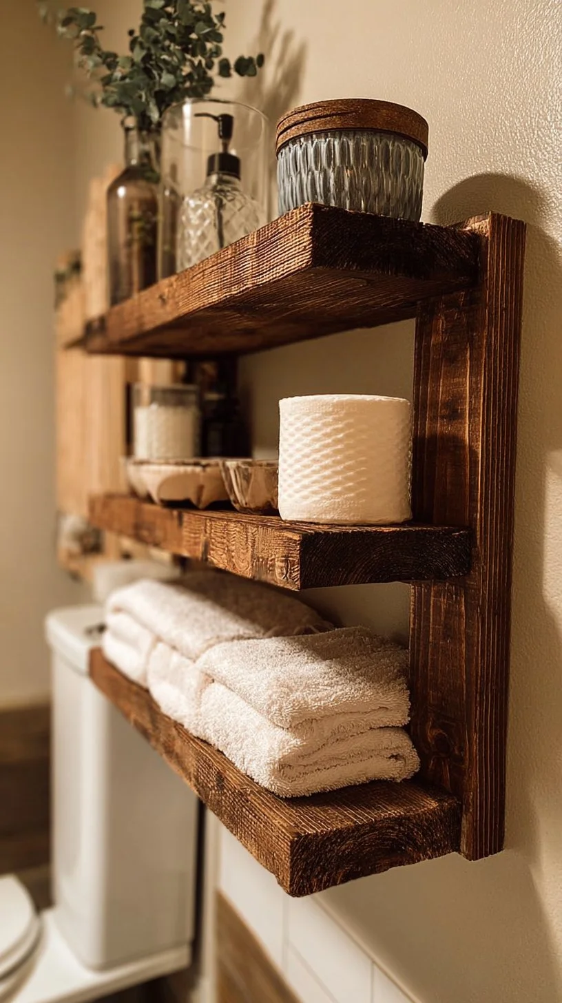 Handmade Farmhouse Bathroom Shelf: Rustic Over-the-Toilet Storage - Etsy