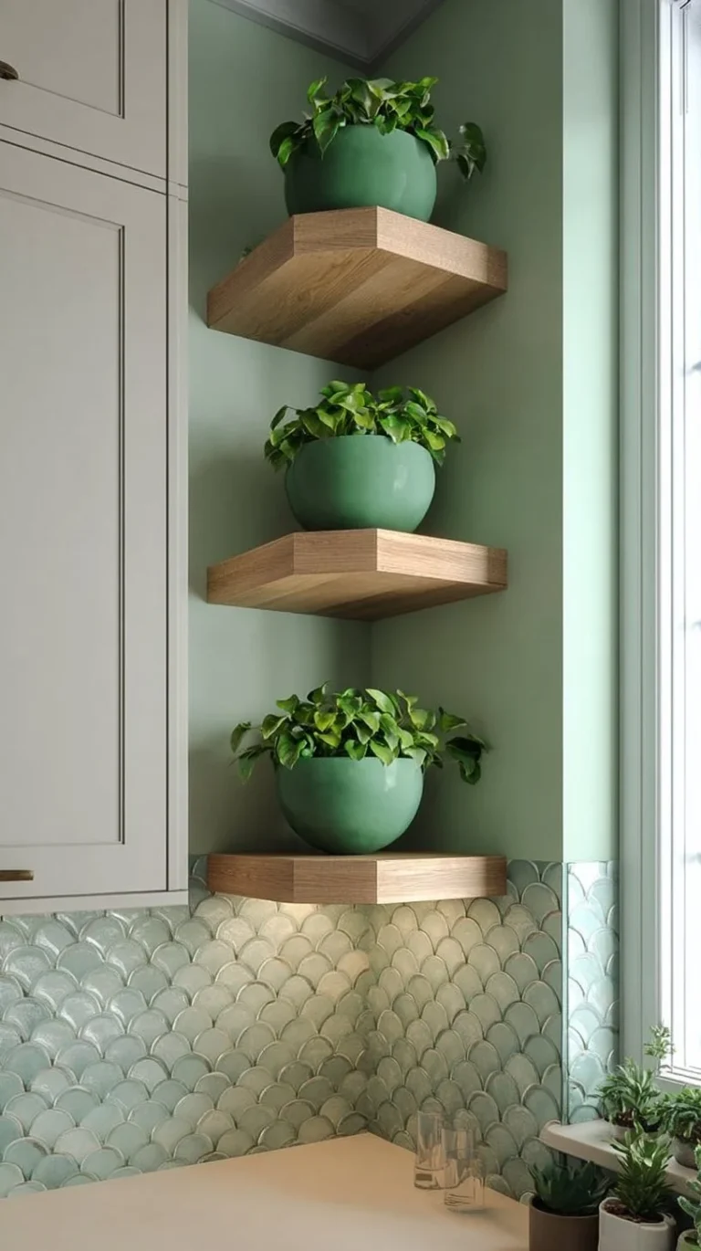 DIY floating corner shelves for home decor and storage