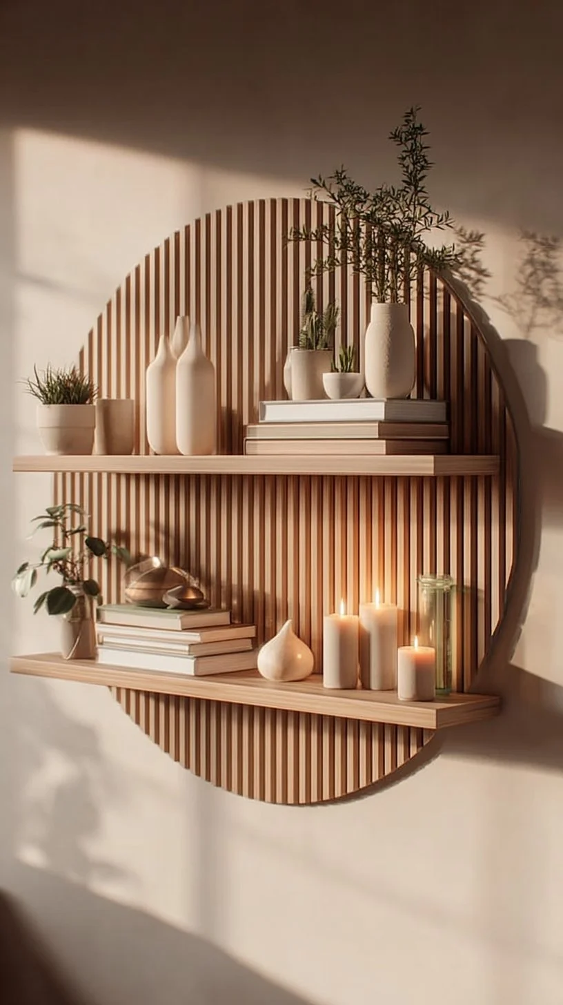 Modern Minimalist Wooden Wall Shelf Decor