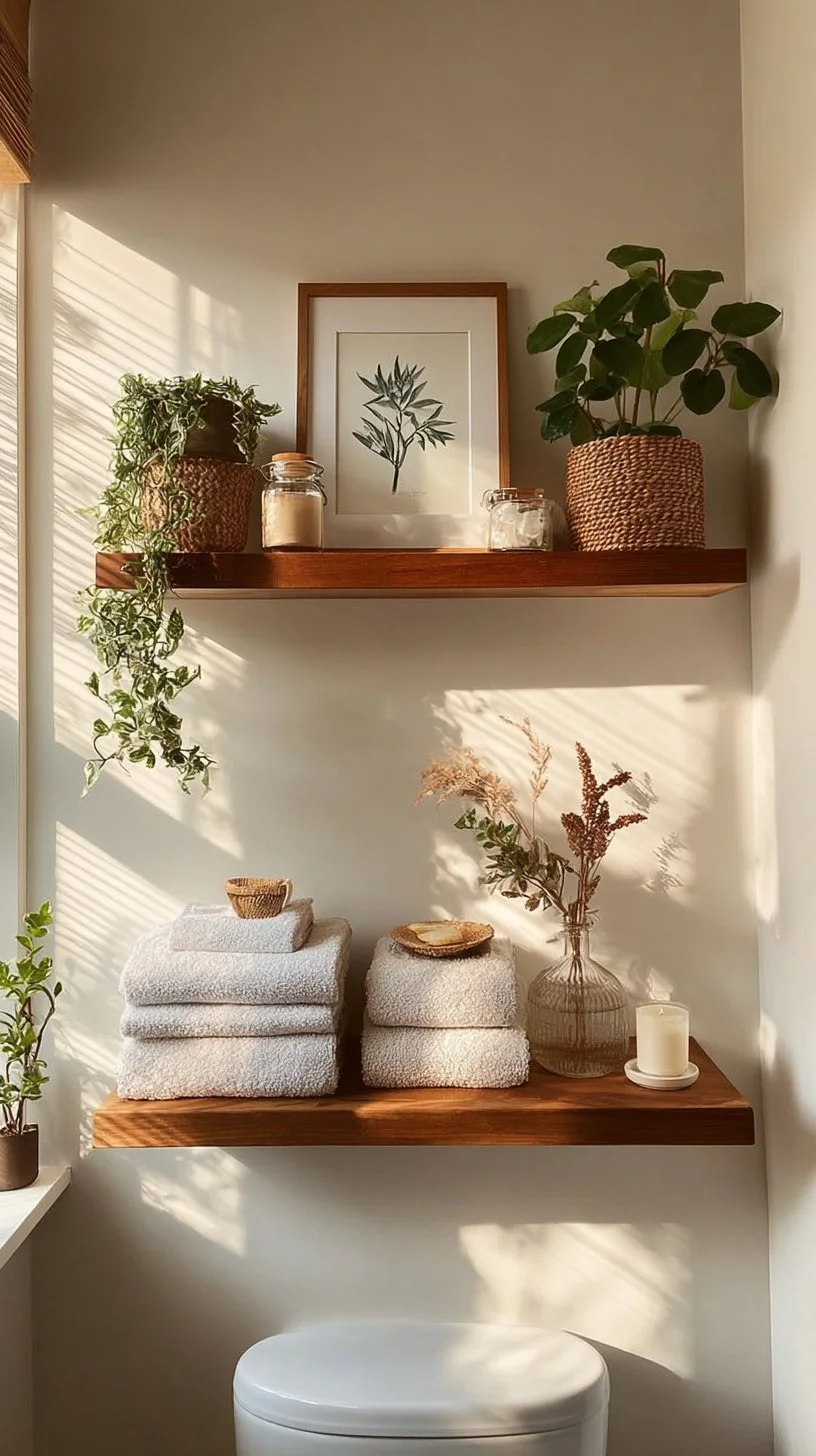 Say Goodbye to Bathroom Clutter with These Floating Shelves