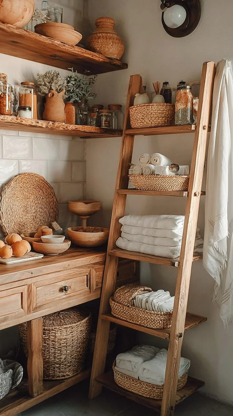 Small Bathroom Ideas with Storage and Ladder