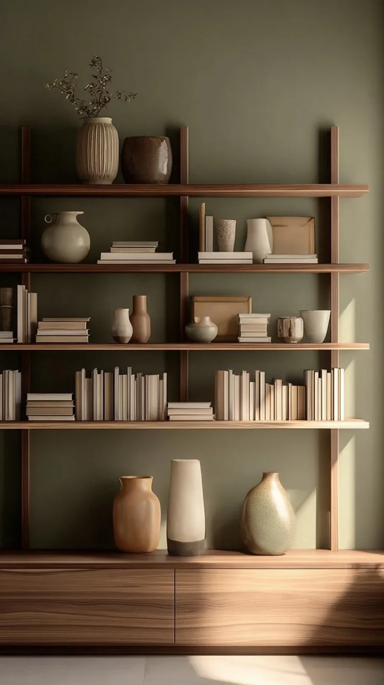 Beautifully styled bookshelves enhancing contemporary living room decor.