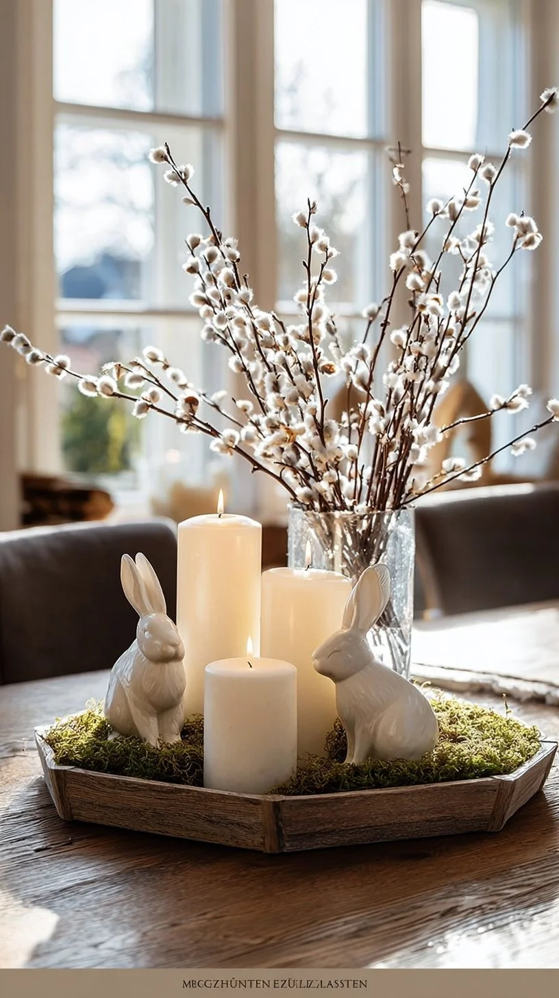 The Most Beautiful Decorative Tray: Branches, Flowers, and Candles